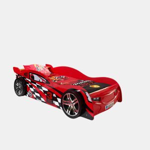 Cama de solteiro infantil AUTO KSB005 90x200 cm Vermelho