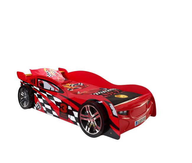 Cama infantil auto ksb005 111x229x60 rojo