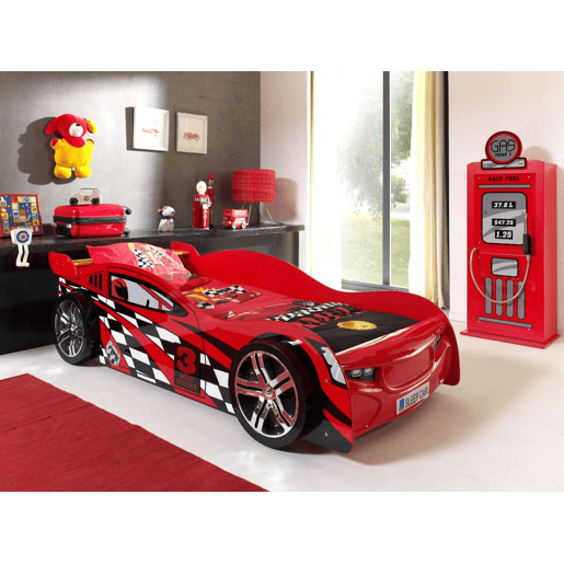 Cama de solteiro infantil AUTO KSB005 90x200 cm Vermelho
