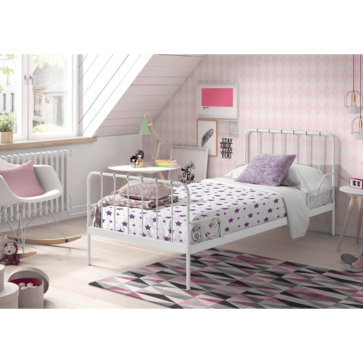Cama de solteiro infantil ALICE KSB005 90x200 cm Branco