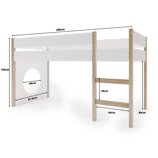 Cama loft GROTT LB005 90x200 cm Branco