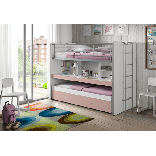 Cama de solteiro infantil BONNY KSB005 90x200 cm Rosa