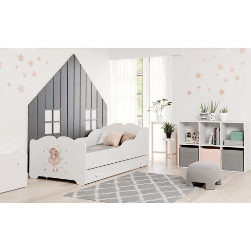 Cama de solteiro infantil ANNA KSB001 80x160 cm Branco