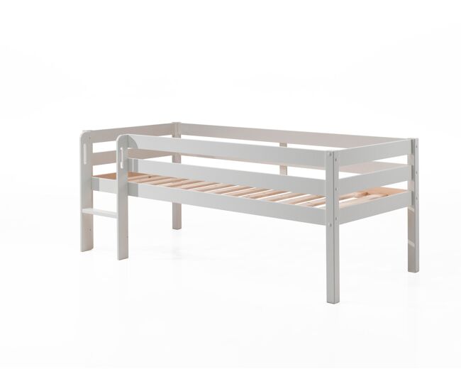 Cama alta pino lb005 105x208x83 blanco