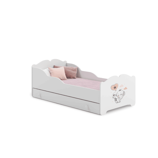 Cama de solteiro infantil ANNA KSB015 70x140 cm Branco