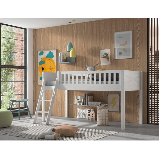 Cama loft SCOTT LB005 90x200 cm Branco Cama loft SCOTT LB005 90x200 cm Branco