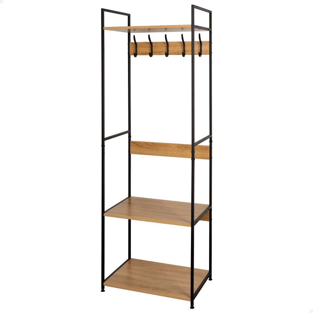 Max home perchero zapatero madera y acero 3 estantes 60x40x175 cm
