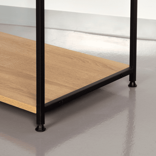 Max Home Sapateira de madeira e aço com 3 prateleiras 60x40x175 cm
