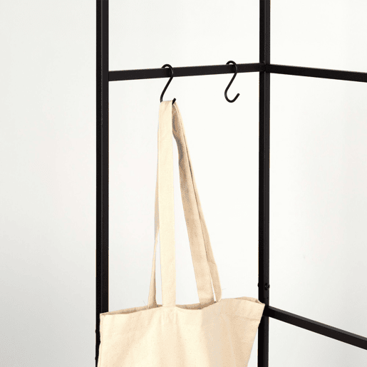 Max Home Armário aberto em madeira e aço 2 prateleiras 83x39x167 cm