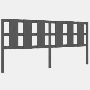 vidaXL Cabeceira de cama 125,5x4x100 cm pinho maciço cinzento