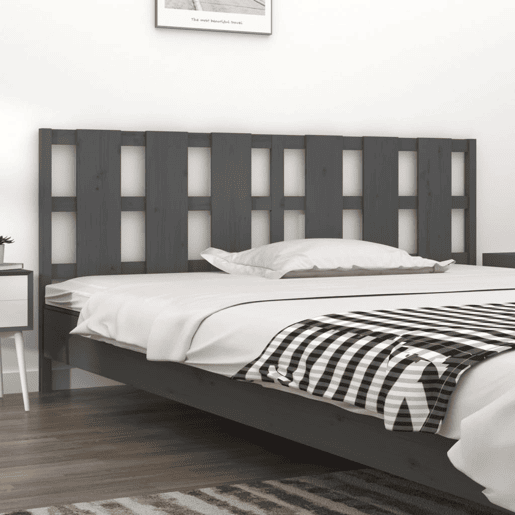 vidaXL Cabeceira de cama 125,5x4x100 cm pinho maciço cinzento vidaXL Cabeceira de cama 125,5x4x100 cm pinho maciço cinzento