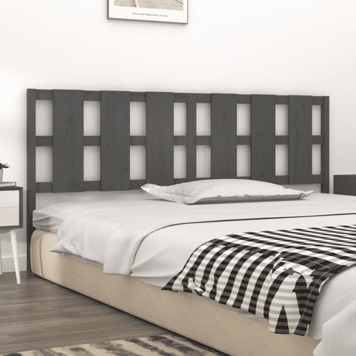 vidaXL Cabeceira de cama 125,5x4x100 cm pinho maciço cinzento vidaXL Cabeceira de cama 125,5x4x100 cm pinho maciço cinzento