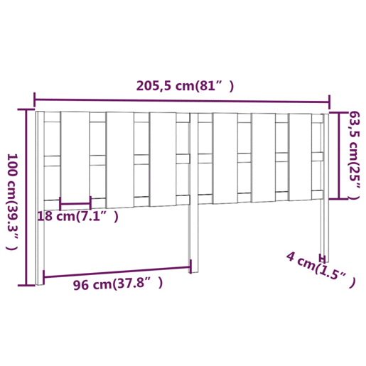 vidaXL Cabeceira de cama 125,5x4x100 cm pinho maciço cinzento vidaXL Cabeceira de cama 125,5x4x100 cm pinho maciço cinzento
