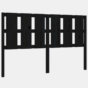 vidaXL Cabeceira de cama 155,5x4x100 cm pinho maciço preto