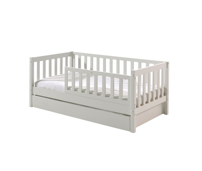 Cama 70x140 con somier y cajón vipack tod - blanco