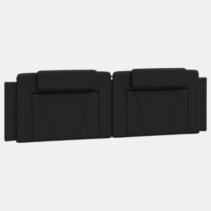 vidaXL Almofadão de cabeceira Viana 183 cm couro artificial preto