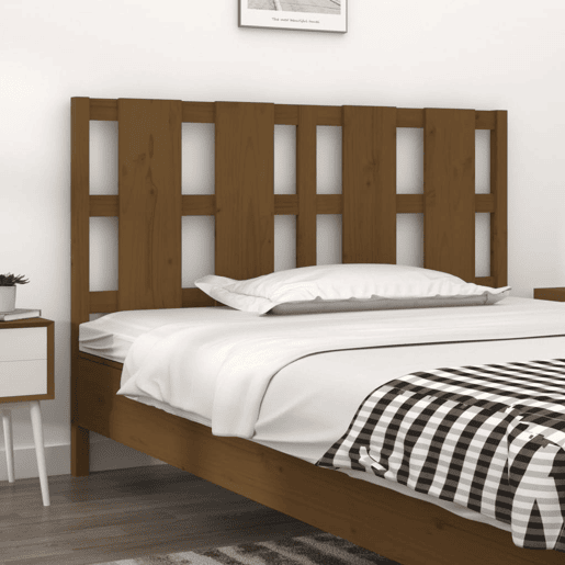 vidaXL Cabeceira de cama 125,5x4x100 cm pinho maciço castanho mel vidaXL Cabeceira de cama 125,5x4x100 cm pinho maciço castanho mel