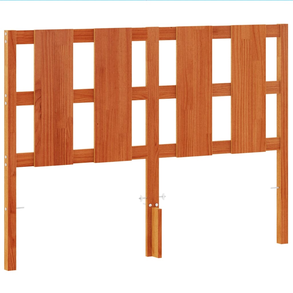 Vidaxl cabecero de cama madera maciza de pino marrón cera 135 cm