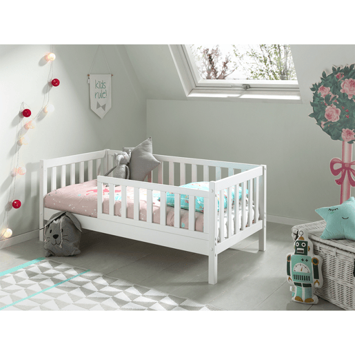 Cama Vipack Tod 70x140 com estrado de ripas - Branco
