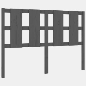 vidaXL Cabeceira de cama 145,5x4x100 cm pinho maciço cinzento