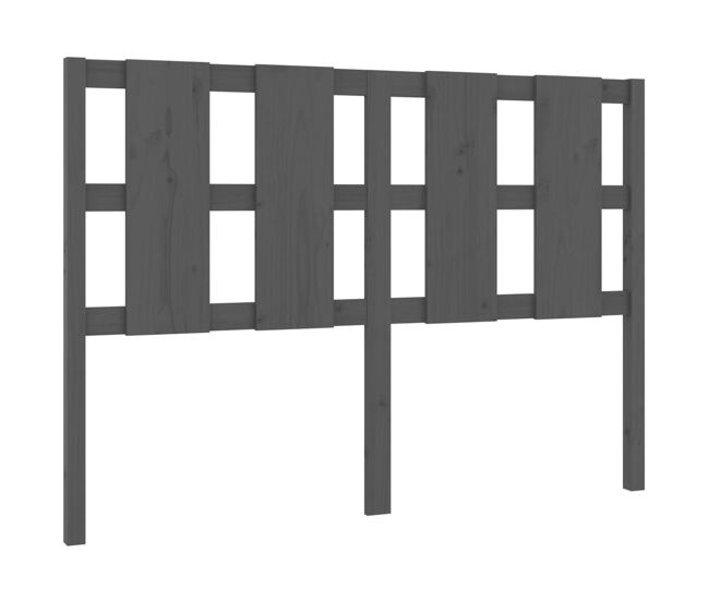 Vidaxl cabecero de cama madera maciza de pino gris 145,5x4x100 cm