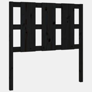 vidaXL Cabeceira de cama 105,5x4x100 cm pinho maciço preto