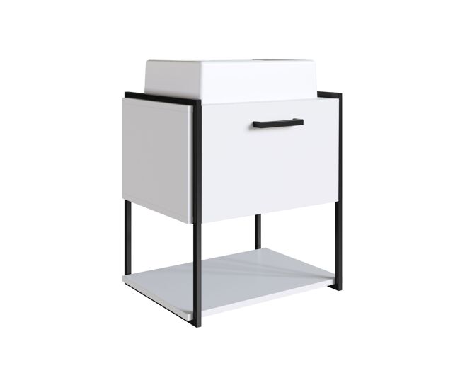 Mueble de baño grafito con encimera de 50 cm blanco