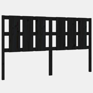 vidaXL Cabeceira de cama 185,5x4x100 cm pinho maciço preto