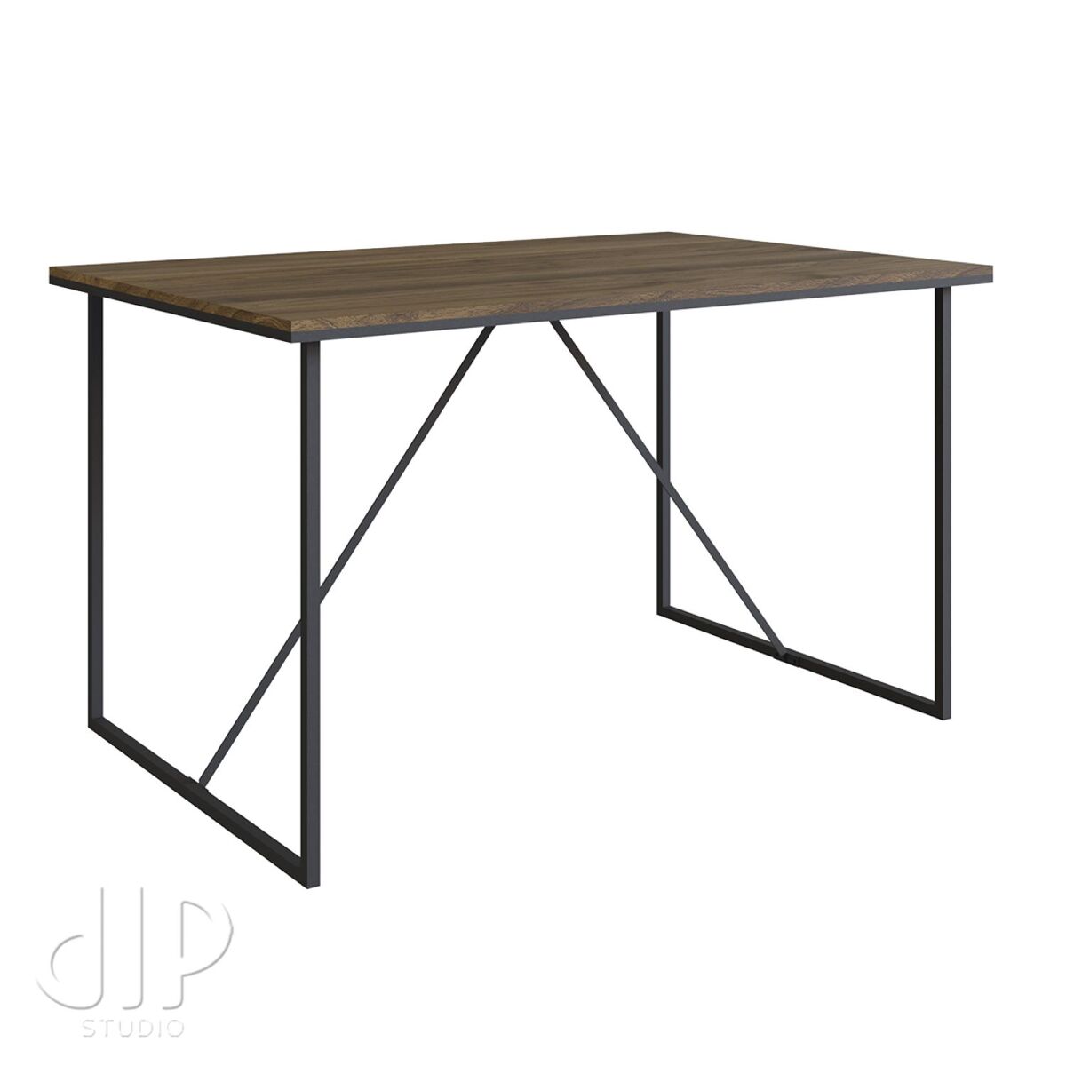 Mesa escritorio diseño moderno negro/roble 75x135x72 cm