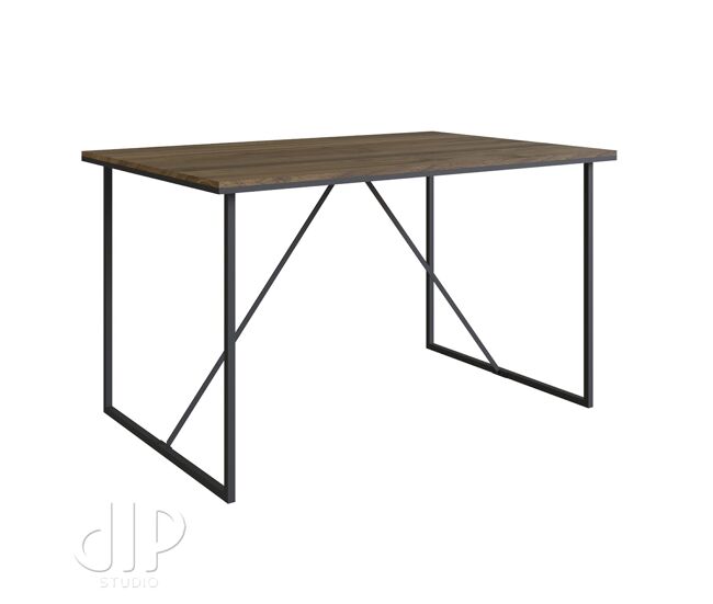 Mesa escritorio diseño moderno negro/roble 75x135x72 cm