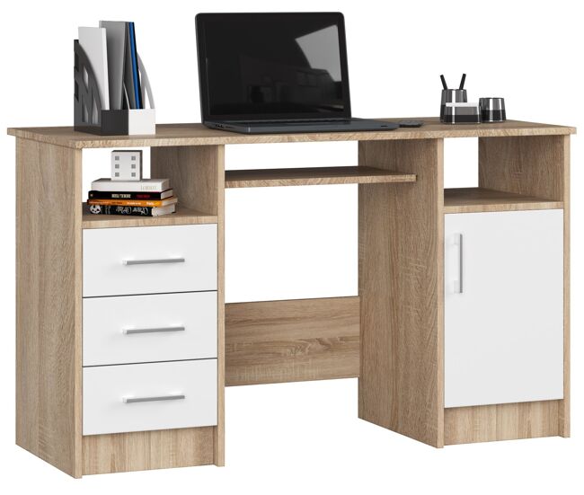 Escritorio ana akord color roble sonoma, blanco 124 cm