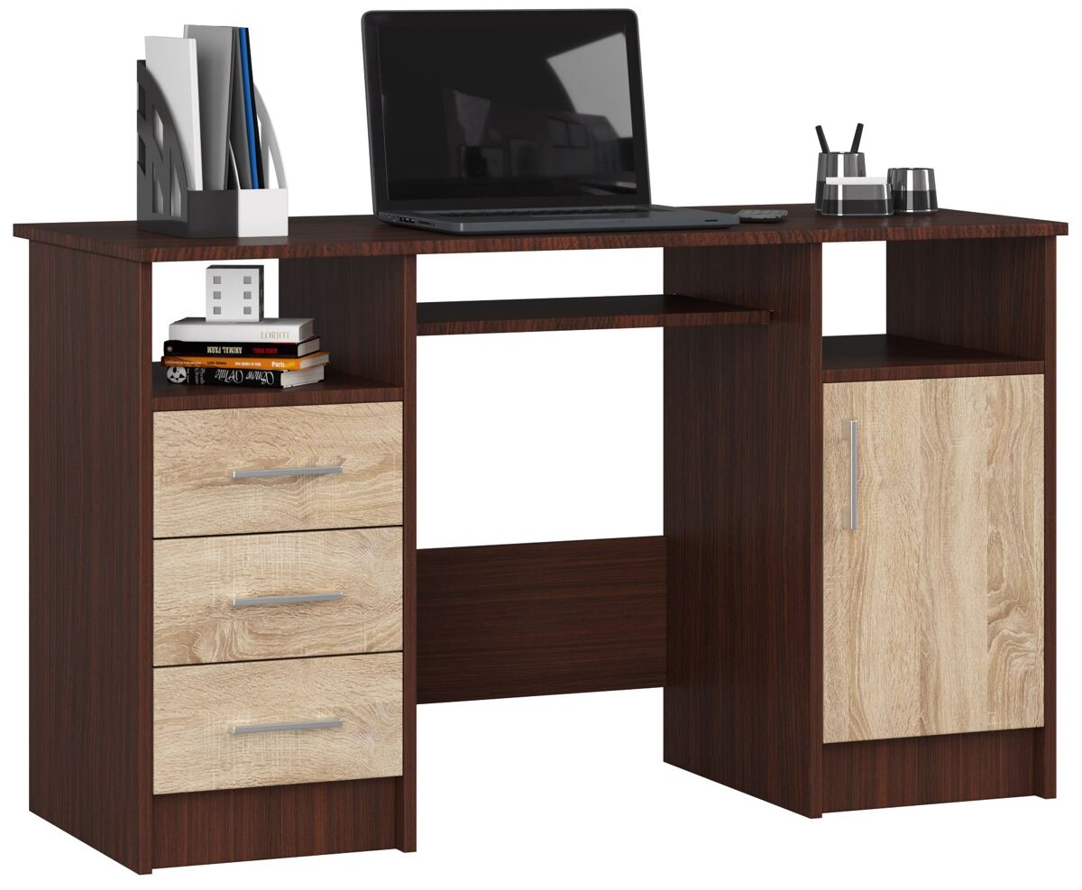 Escritorio ana akord color wengue, roble sonoma 124 cm