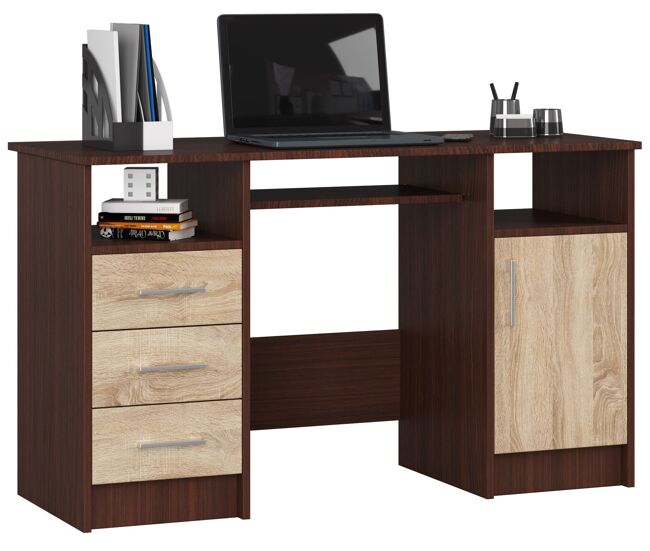 Escritorio ana akord color wengue, roble sonoma 124 cm