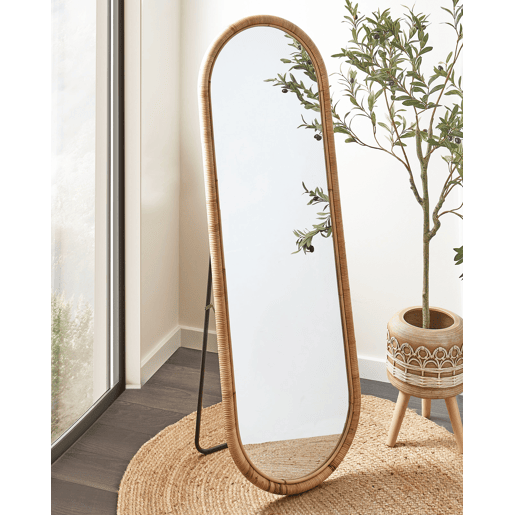 Espelho de pé MONTOT 150 cm Rattan Natural