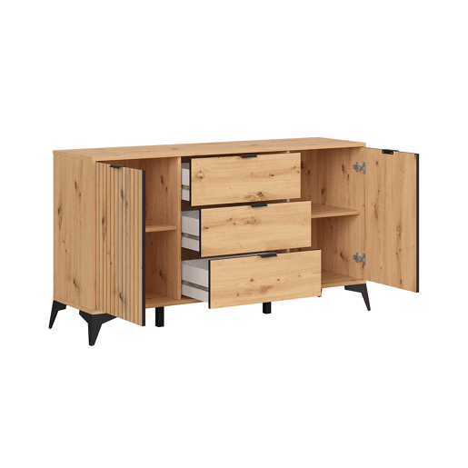 Aparador 2 portas 3 gavetas 150 cm Mao Madeira