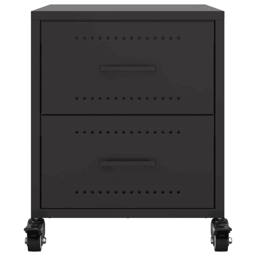 vidaXL Mesas de cabeceira 2 pcs 36x39x43,5 cm aço preto