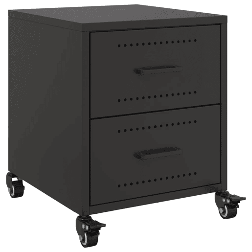 vidaXL Mesas de cabeceira 2 pcs 36x39x43,5 cm aço preto