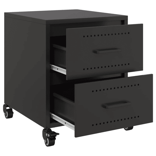 vidaXL Mesas de cabeceira 2 pcs 36x39x43,5 cm aço preto
