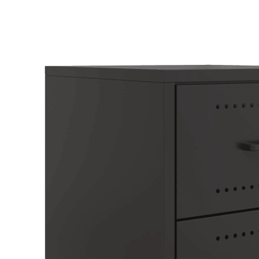 vidaXL Mesas de cabeceira 2 pcs 36x39x43,5 cm aço preto