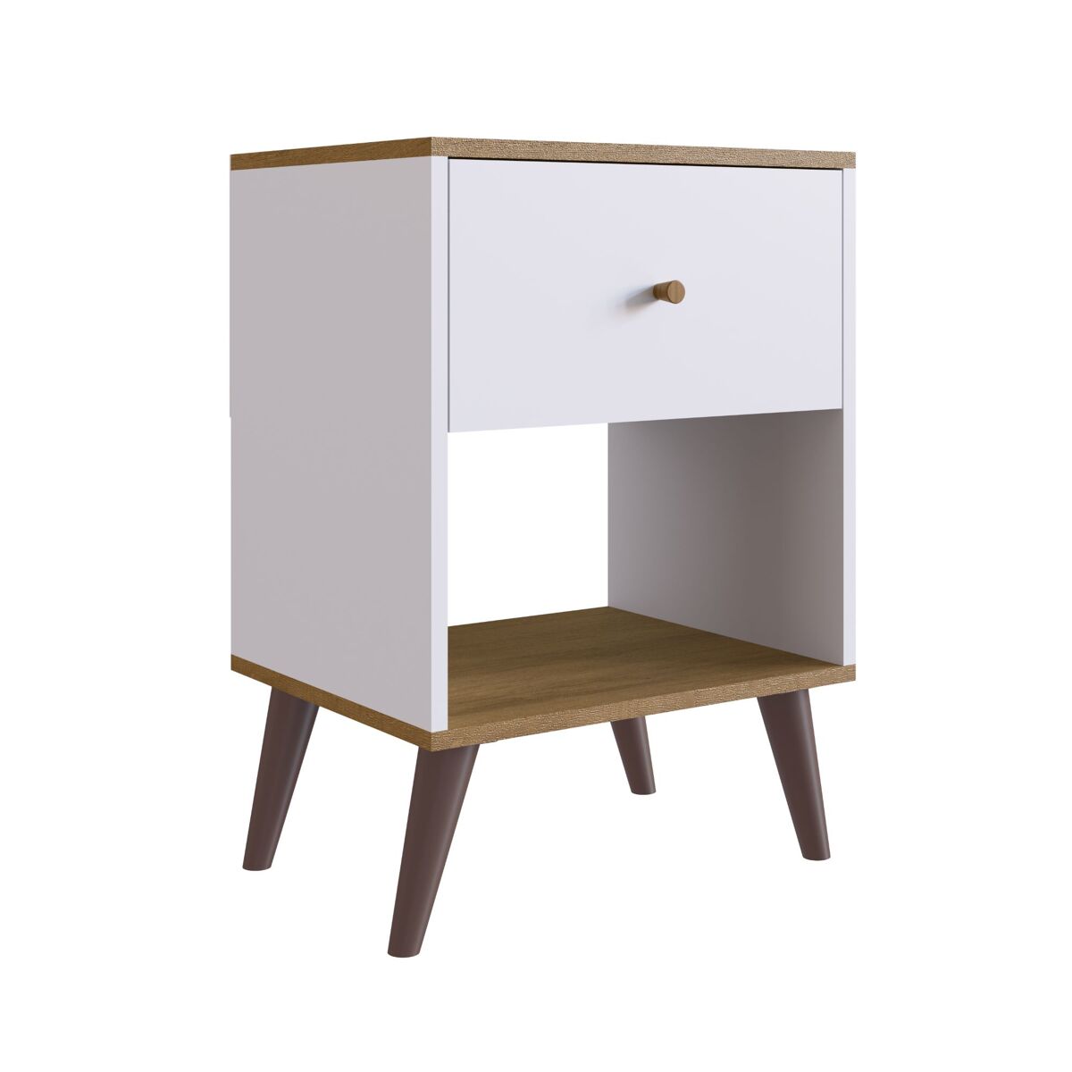 mesita de noche 1 cajon blancomiel 65x45x37 cm