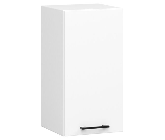 Armario colgante de cocina akord w30 oliwia blanco 30 cm 1 puerta frente en color blanco 2 estantes 30x30x58 cm