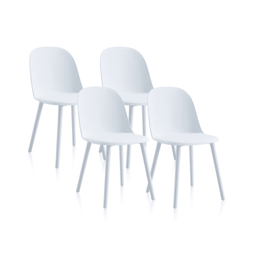 Conjunto de 4 cadeiras de jantar Sabra Branco 48 x 80,5 x 45 cm
