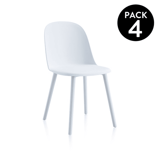 Conjunto de 4 cadeiras de jantar Sabra Branco 48 x 80,5 x 45 cm