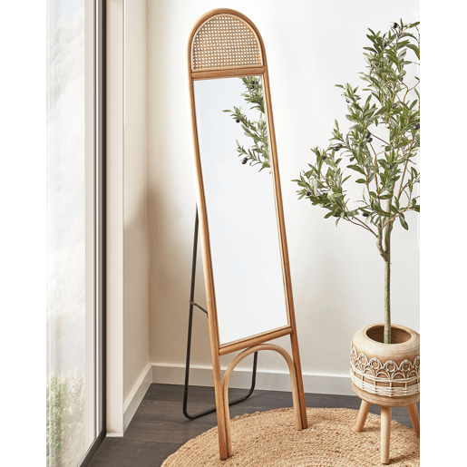 Espelho de pé BRUSSEY 170 cm Rattan Natural