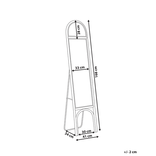 Espelho de pé BRUSSEY 170 cm Rattan Natural