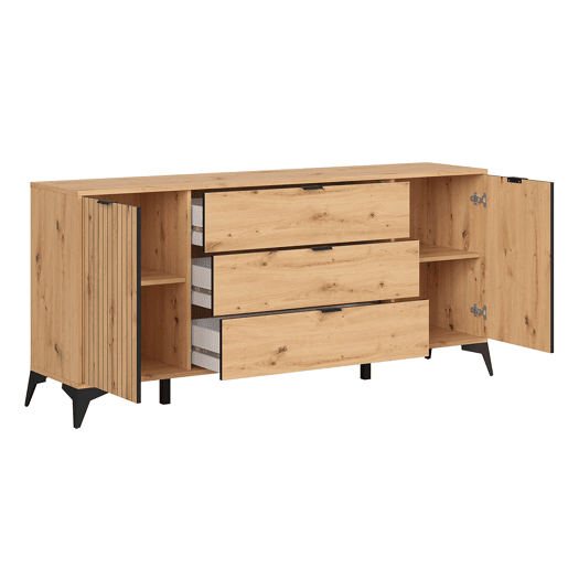 Aparador 2 portas 3 gavetas 180 cm Mao Madeira