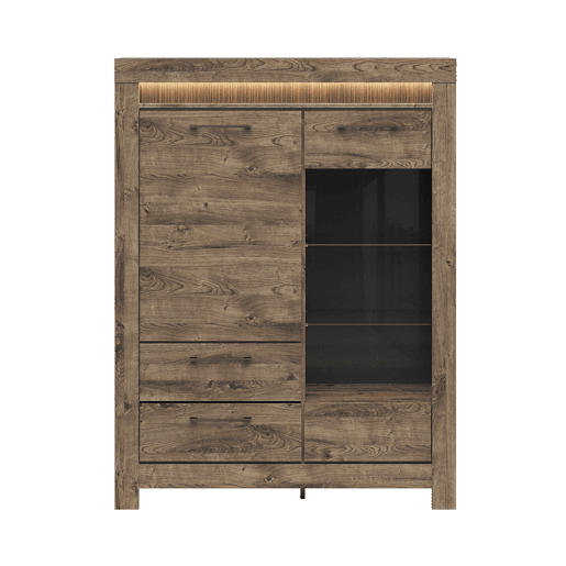 Armário de louça 2 portas 2 gavetas LED incluído Amaury Madeira