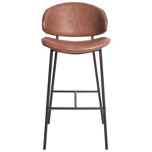 Conjunto de 2 bancos de bar KIANA Pele sintética Castanho