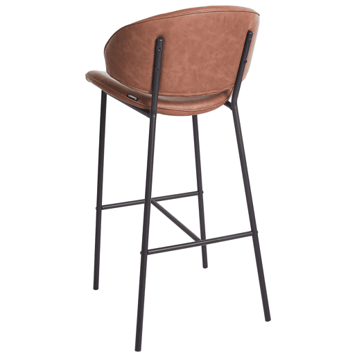 Conjunto de 2 bancos de bar KIANA Pele sintética Castanho