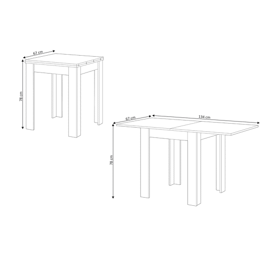 Mesa lateral extensível Faroé. Sala de jantar ou cozinha Mesa lateral extensível Faroé. Sala de jantar ou cozinha